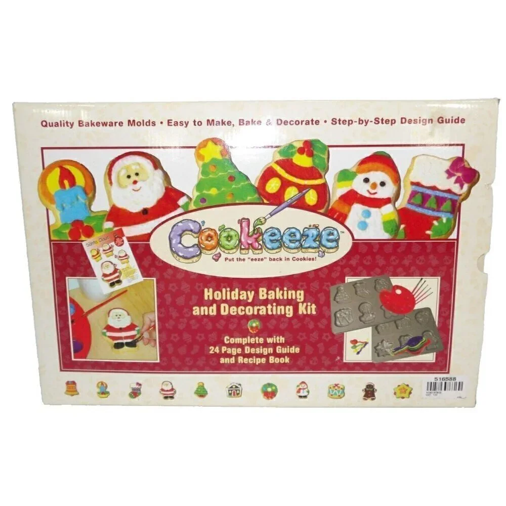 COOKEEZE Holiday Baking & Decorating Kit MELAN CO 2004 NEW, OPEN BOX